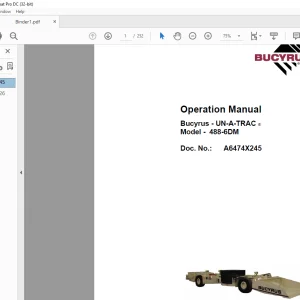 CAT Scoop 488-6DM Bucyrus UN-A-TRAC Operation Manual A6474X245 - PDF DOWNLOAD