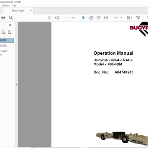 CAT Scoop Bucyrus UN-A-TRAC® 488-6DM Operation Manual A6474X245 - PDF DOWNLOAD
