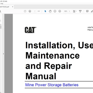 CAT Scoop Mine Power Storage Batteries Installation, Use Maintenance and Repair Manual A6474X26 - PDF DOWNLOAD