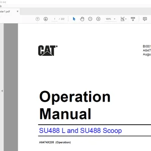 CAT Scoop SU488 L and SU488 Scoop Operation Manual - PDF DOWNLOAD