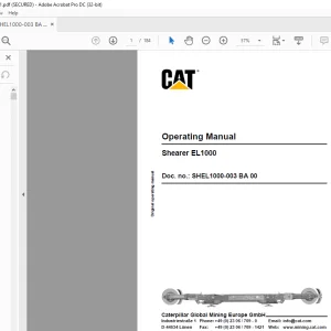 CAT Shearer EL1000 Operating Manual - PDF DOWNLOAD