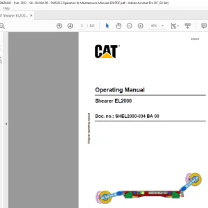 CAT Shearer EL2000 Operation & Maintenance Manual BI628443 - PDF DOWNLOAD