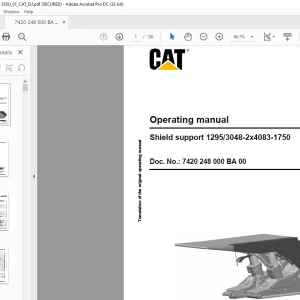 CAT Shield support 1295/3048-2x4083-1750 Operating Manual  - PDF DOWNLOAD