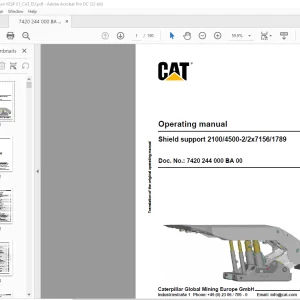 CAT Shield support 2100 4500-2 2x7156 1789 Operating Manual - PDF DOWNLOAD