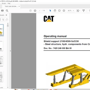 CAT Shield support 2100/4500-5x5330-Steel structure, hydr. components from CAT Operating Manual - PDF DOWNLOAD