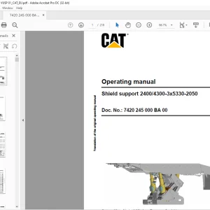 CAT Shield support 2400 4300-3x5330-2050 Operating Manual  - PDF DOWNLOAD