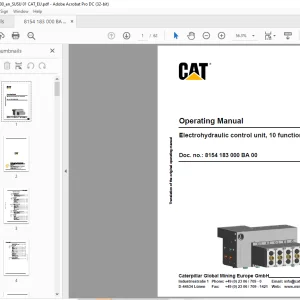 CAT Shield support Electrohydraulic control unit, 10 functions Operating Manual - PDF DOWNLOAD