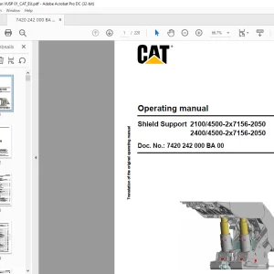 CAT Shield support Shield Support 2100 4500-2x7156-2050 2400 4500-2x7156-2050 Operating Manual - PDF DOWNLOAD