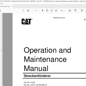 CAT Streckenförderer Operation & Maintenance Manual BI628670 (German) - PDF DOWNLOAD