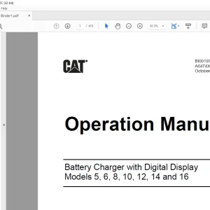 Cat 5 6 8 10 12 14 & 16 Battery Charger Operation Manual (A6474X230) - PDF DOWNLOAD