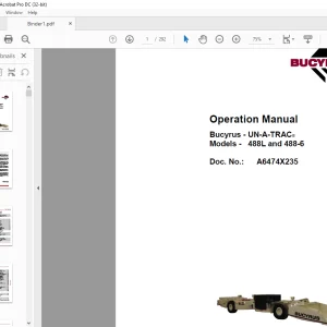 Cat BUCYRUS 488-6 and 488L UN-A-TRAC® Operation Manual A6474X235 - PDF DOWNLOAD