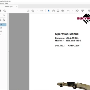 Cat BUCYRUS 488-6 and 488L UN-A-TRAC® Operation Manual A6474X235 - PDF DOWNLOAD