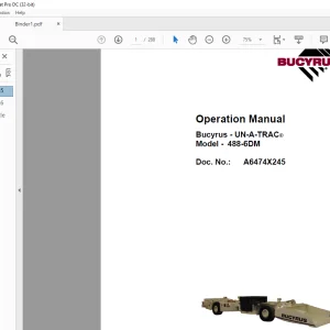 Cat BUCYRUS 488-6DM UN-A-TRAC ® Operation Manual A6474X245 - PDF DOWNLOAD