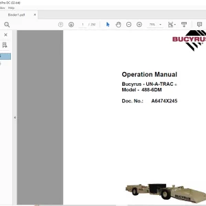 Cat Bucyrus 488-6DM Operation Manual A6474X245 - PDF DOWNLOAD