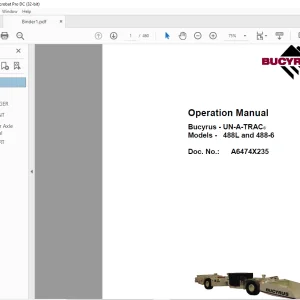 Cat Bucyrus 488L & 488-6 UN-A-TRAC® Operation Manual A6474X235 - PDF DOWNLOAD