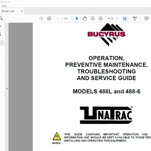 Cat Bucyrus 488L and 488-6 OPERATION, MAINTENANCE,TROUBLESHOOTING AND SERVICE GUIDE MANUAL - PDF DOWNLOAD