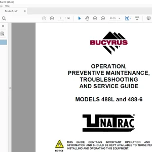 Cat Bucyrus 488L and 488-6 OPERATION, MAINTENANCE,TROUBLESHOOTING AND SERVICE GUIDE MANUAL - PDF DOWNLOAD