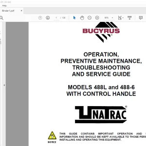 Cat Bucyrus 488L and 488-6 WITH CONTROL HANDLE OPERATION, MAINTENANCE, TROUBLESHOOTING AND SERVICE GUIDE MANUAL - PDF DOWNLOAD