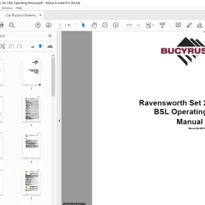 Cat Bucyrus Ravensworth Set 2 BSL Operating Manual - PDF DOWNLOAD