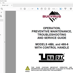 Cat Bucyrus488L and 488-6 WITH CONTROL HANDLE OPERATION, MAINTENANCE, TROUBLESHOOTING AND SERVICE GUIDE MANUAL - PDF DOWNLOAD