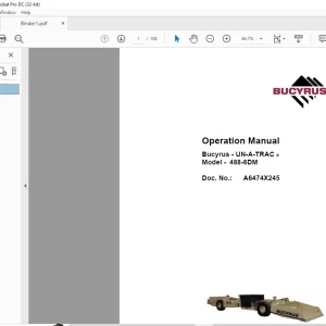 Cat Bucyrus 488-6DM UN-A-TRAC ® Operation Manual A6474X245 - PDF DOWNLOAD