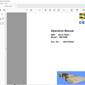 Cat DBT-488-6DM UN-A-TRAC ® Operation Manual A6474X245 - PDF DOWNLOAD