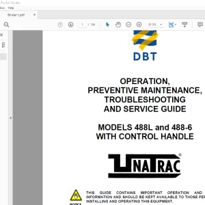 Cat DBT 488L and 488-6 WITH CONTROL HANDLE OPERATION,MAINTENANCE,TROUBLESHOOTING AND SERVICE GUIDE Manual - PDF DOWNLOAD