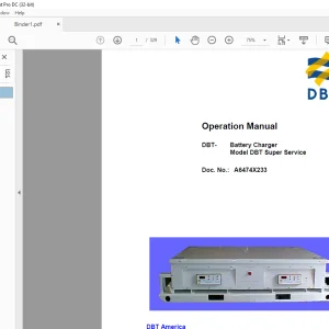 Cat DBT Battery Charger DBT Super Service Operation Manual (A6474X233) - PDF DOWNLOAD