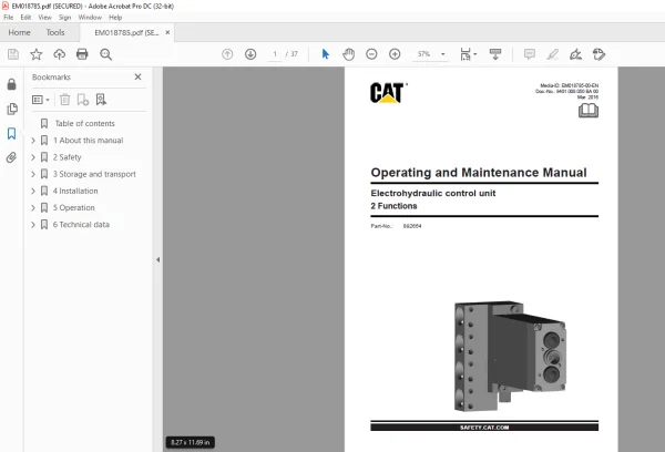 Cat Electrohydraulic control unit 12 Functions Operating and ...