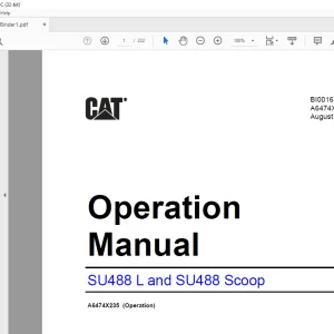 Cat SU488 L and SU488 Scoop Operation Manual BI001639  - PDF DOWNLOAD
