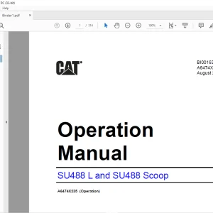 Cat SU488 L and SU488 Scoop Operation Manual BI001639 -  PDF DOWNLOAD