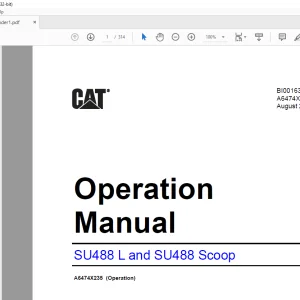 Cat SU488 L and SU488 Scoop Operation Manual BI001639 - PDF DOWNLOAD