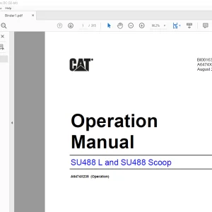 Cat SU488 L and SU488 Scoop Operation Manual A6474X235 - PDF DOWNLOAD