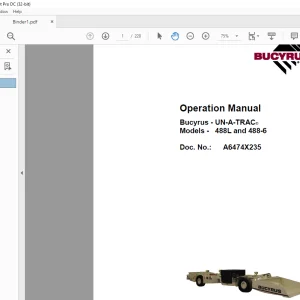 Cat Scoop 488-6 and 488L UN-A-TRAC Operation Manual A6474X235  - PDF DOWNLOAD