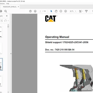 Cat Shield support 1702/4225-2X5341-2056 Operation and Maintenance Manual - PDF