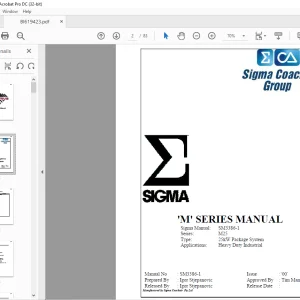 Cat Sigma Coachair SM3386-1 M Series M25 Operation & Maintenance Manual - PDF DOWNLOAD