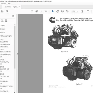 Cummins Big Cam III and Big Cam IV, NT 855 Engines C Troubleshooting and Repair Manual - PDF DOWNLOAD
