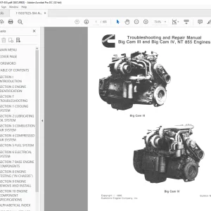 Cummins Big Cam III & Big Cam IV NT 855 Engine Troubleshooting & Repair Manual 3810298-00 - PDF DOWNLOAD