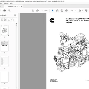 Cummins ISC ISCE QSC8.3 ISL ISLE3 ISLE4 And QSL9 Engines Troubleshooting And Repair Manual - PDF DOWNLOAD