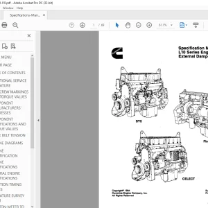 Cummins L 10 Series Engines External Damper Specification Manual - PDF DOWNLOAD