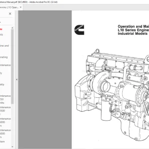 Cummins L 10 Series Engines Industrial Operation and Maintenance Manual - PDF DOWNLOAD