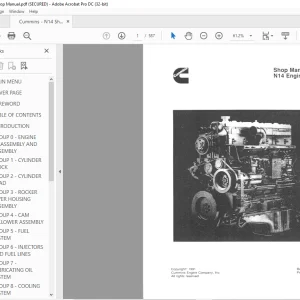 Cummins N14 Engine Shop Manual - PDF DOWNLOAD