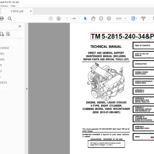 Cummins V903C Engine Diesel Technical Manual TM 5-2815-240-34&P - PDF DOWNLOAD