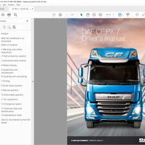 DAF Truck CF PX-7 Driver Manual DW73201902 - PDF DOWNLOAD