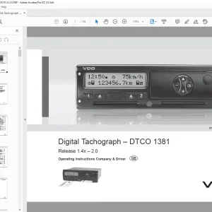 DAF Truck DTCO 1381 Digital Tachograph Operating Instruction Manual - PDF DOWNLOAD