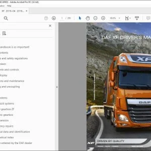 DAF Truck XF Driver's Manual DW53208207 - PDF DOWNLOAD