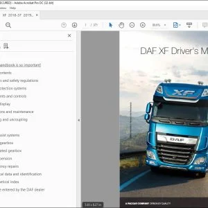 DAF Truck XF Driver's Manual DW63248804 - PDF DOWNLOAD