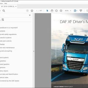 DAF Truck XF Driver's Manual DW63248805 - PDF DOWNLOAD
