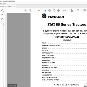 FIAT 86 Series Tractor Workshop Manual (06910107) - PDF DOWNLOAD