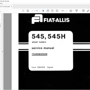 Fiat-Allis 545 545H Wheel loaders Service Manual (73047275) - PDF DOWNLOAD